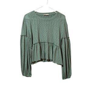 Altar'd State Women Size Small Tiered Lightweight Blouse Boho Cottagecore Ruffle